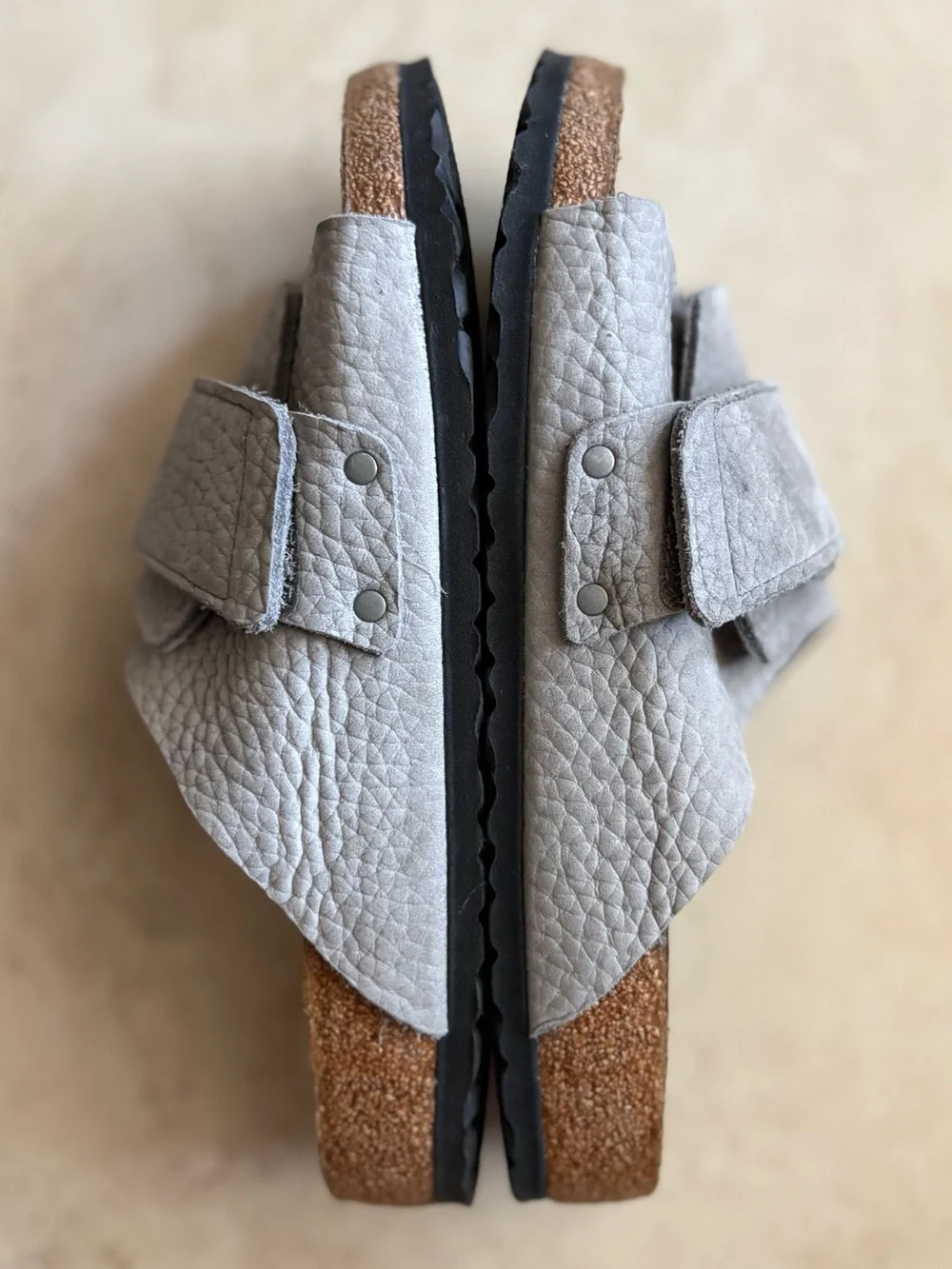 BIRKENSTOCK Kyoto Men’s Leather Sandal | Desert Buck Whale Gray | Size EU 44